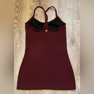 Lululemon Power Y burgundy tank size 2